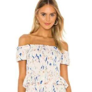 NWT BCBGENERATION BCBG Floral Smocked Off the Shoulder Top Size: Small